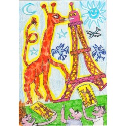 La girafe amoureuse de la Tour Eiffel